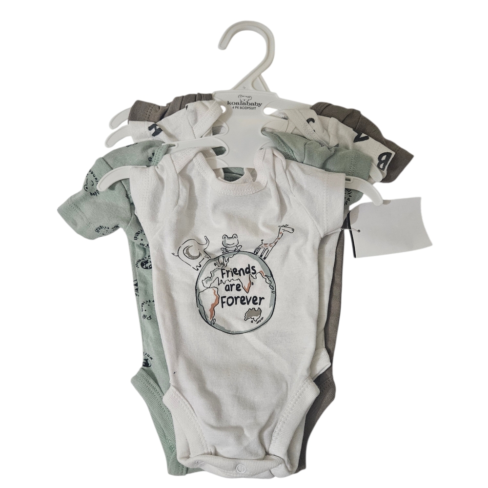 Bebe Friends Are Forever Bodysuit Set - White, Green, Brown